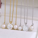 1 Carat Solitaire Diamond Adjustable Necklace - White Gold Plated Sterling silver