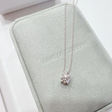 1 Carat Solitaire Diamond Adjustable Necklace - White Gold Plated Sterling silver