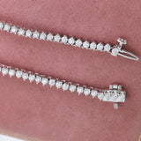 Classic 3-Prong Moissanite Tennis Necklace - Gold Plated Sterling Silver