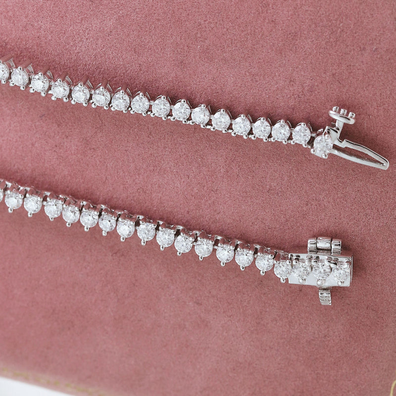 Classic 3-Prong Moissanite Tennis Necklace - Gold Plated Sterling Silver