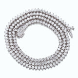 Classic 3-Prong Moissanite Tennis Necklace - Gold Plated Sterling Silver