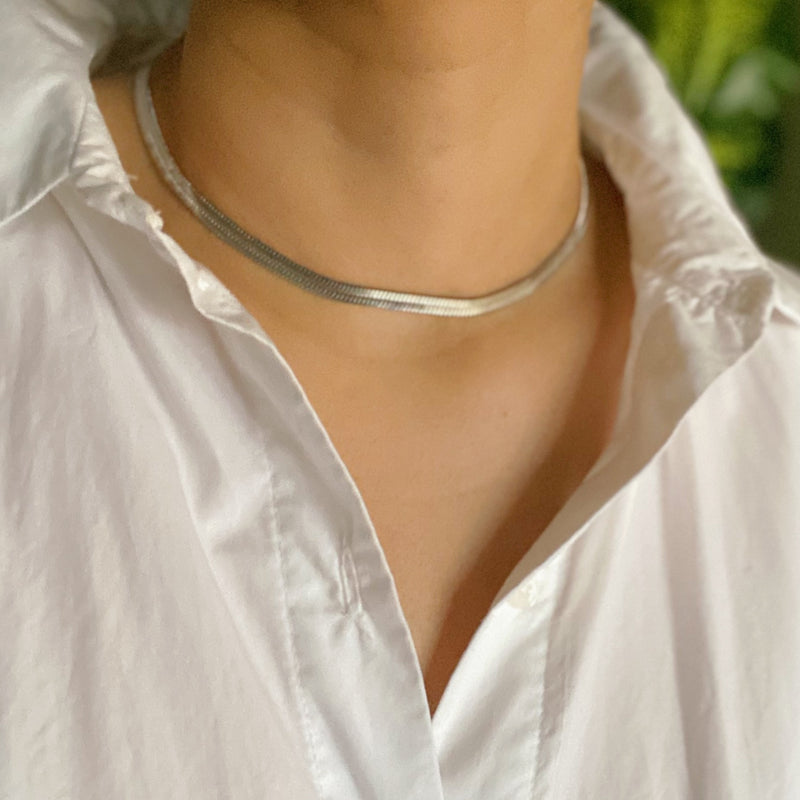 Simply Herringbone Chain Necklace