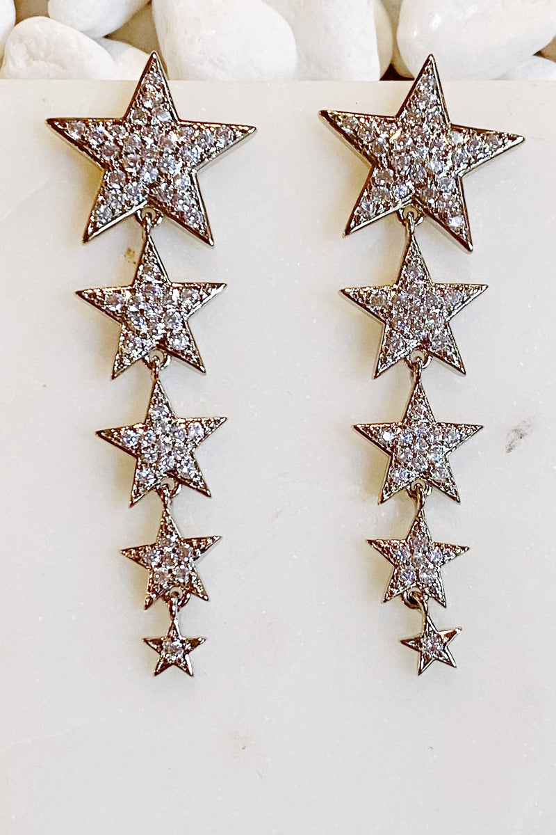 Five Stars Dangle Down Earrings