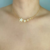 Five Stars Side Hanging Necklace