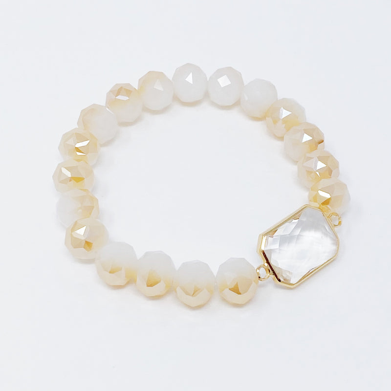 Diamond Cut Beads Stretch Bracelet