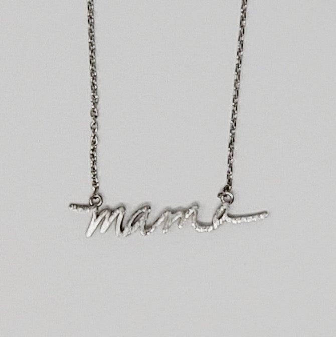 Mama Script Necklace