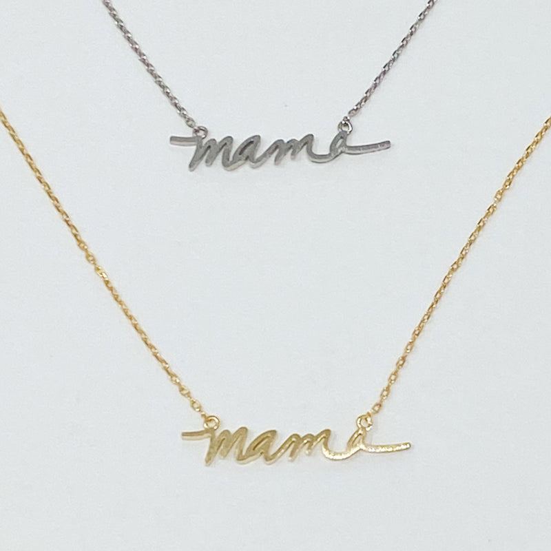 Mama Script Necklace
