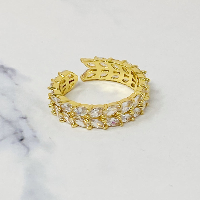 Jeweled Chevron Ring