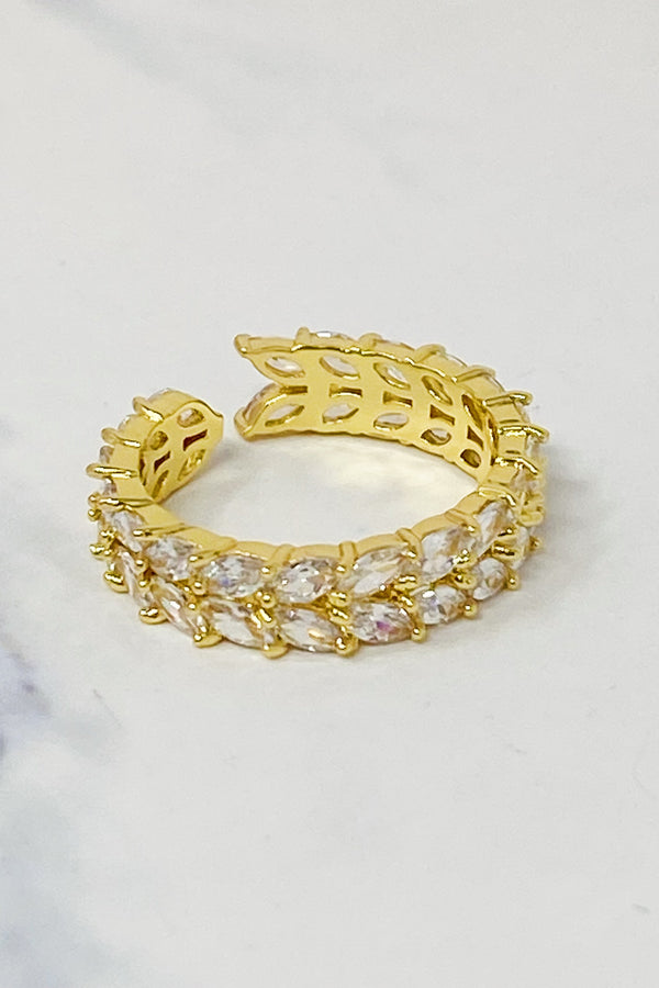 Jeweled Chevron Ring