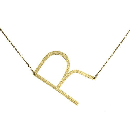 Gold initial necklace for women, Letter R necklace, initial pendant, personalized necklaces from Online Jewelry Boutique Ellison + Young
