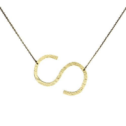 Gold initial necklace for women, Letter S necklace, initial pendant, personalized necklaces from Online Jewelry Boutique Ellison + Young