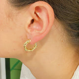 Shine Bamboo Reversible Hoop Earrings