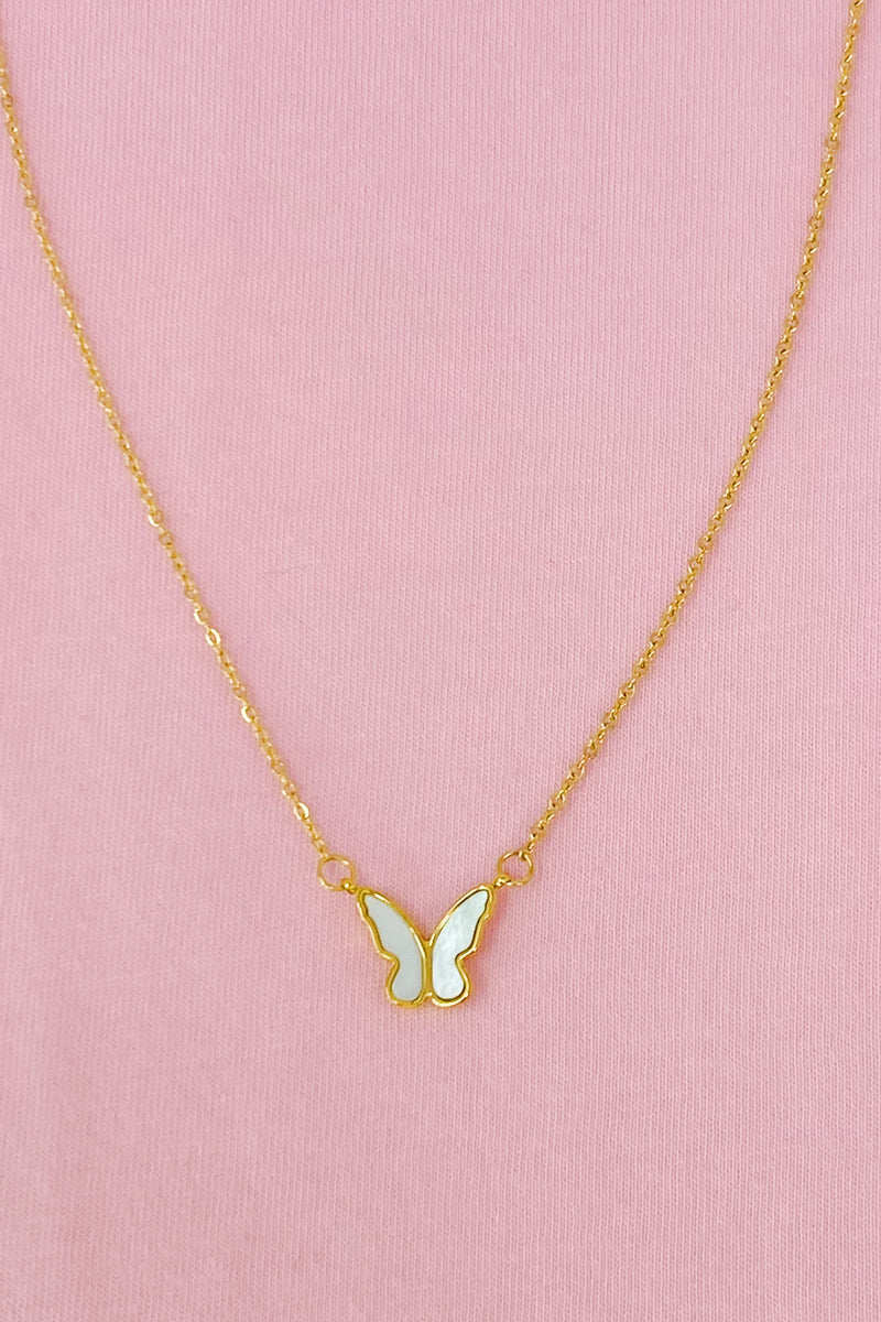 Golden Shell Butterfly Necklace
