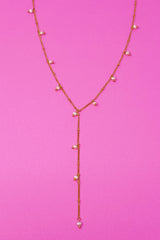 Freshwater Pearl Dangle T Necklace