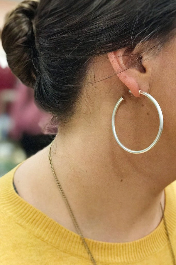 Fashion silver earrings, silver hoop earrings from online Jewelry Boutique Ellison + Young
