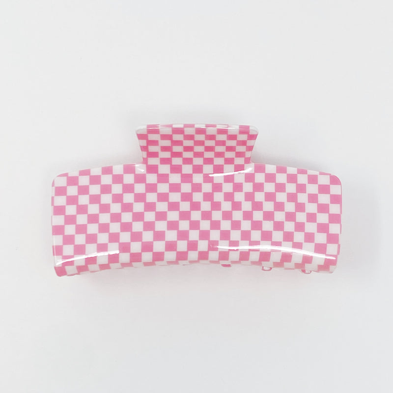 Oversized Checkered Hair Claw