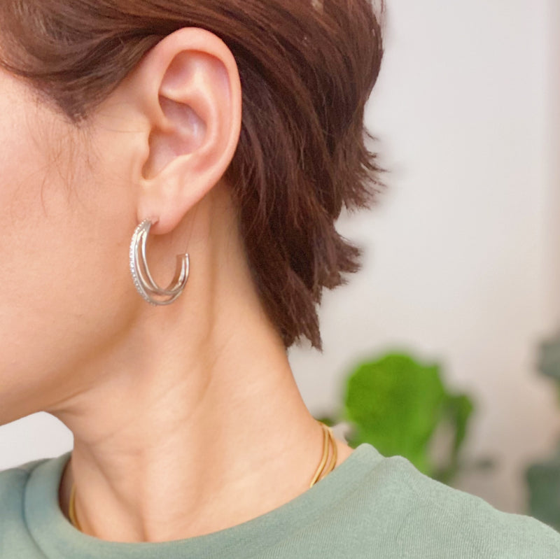 Irene Dimensional Hoop Earrings