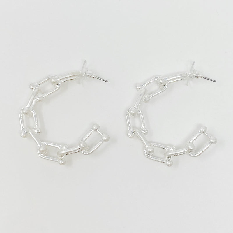 Chained Link Hoop Earrings