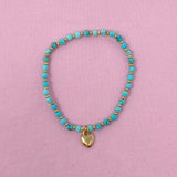 Stone Bead Heart Anklet