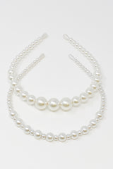 Conjunto de diadema con adornos de perlas