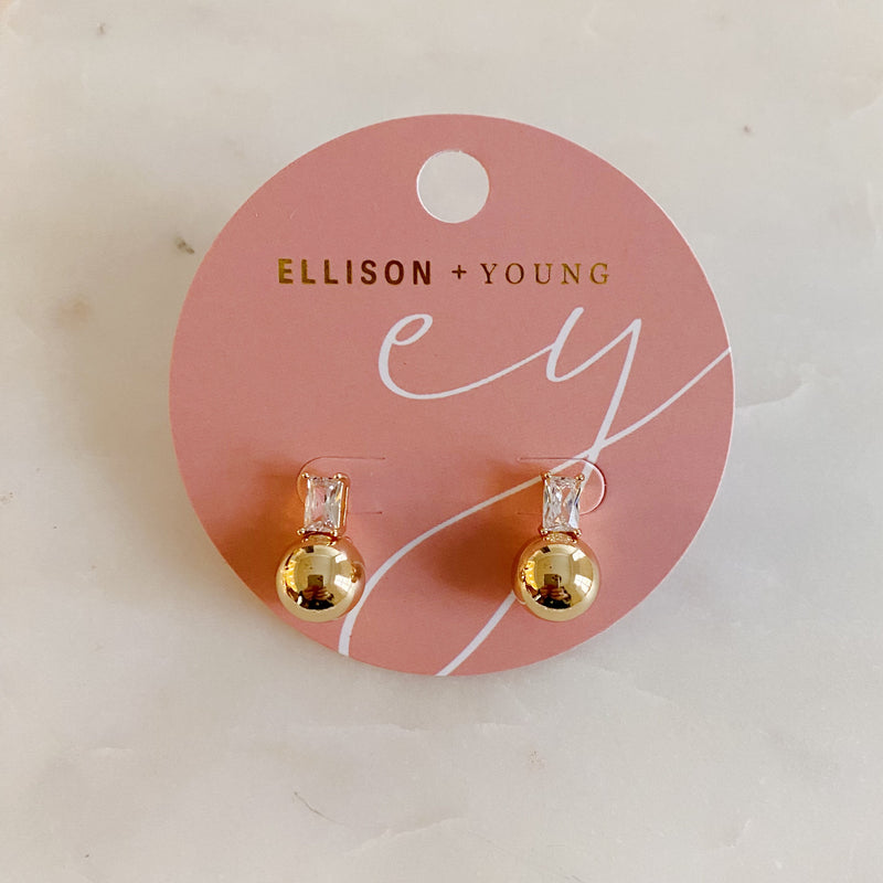 Diana's Golden Ball Stud Earrings