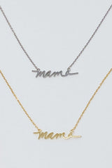 Mama Script Necklace