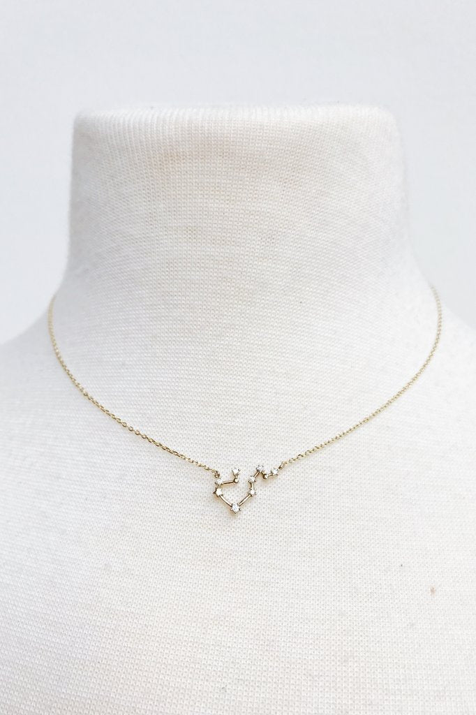 Gold Zodiac jewelry, pendant necklaces for women, zodiac necklace, personalized necklace from Online Jewelry Boutique Ellison + Young