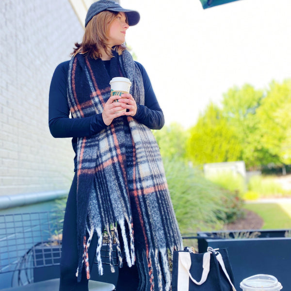 So Stylish Cozy Plaid Scarf