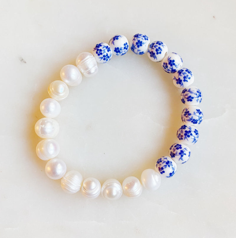 So Fresh Pearl And Porcelain Bracelet