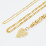 Heart Charm Layered Chain Necklace Set Of 3