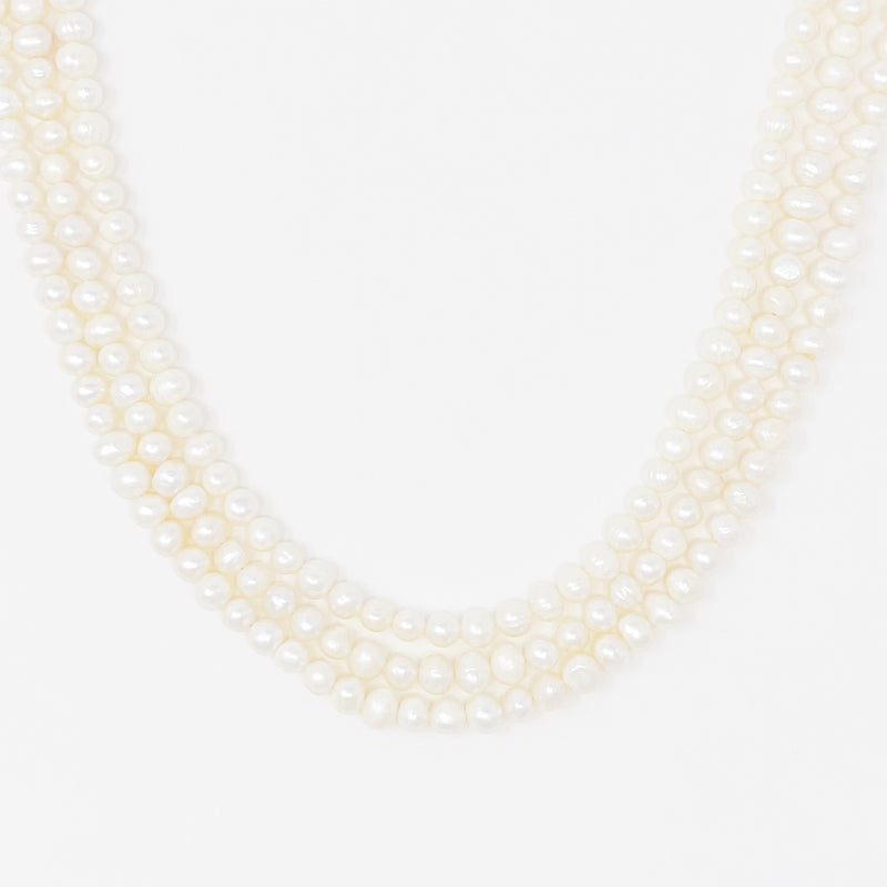 Three Strands Freshwater Pearl Necklace