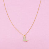 Glam Cow Girl Boot Necklace