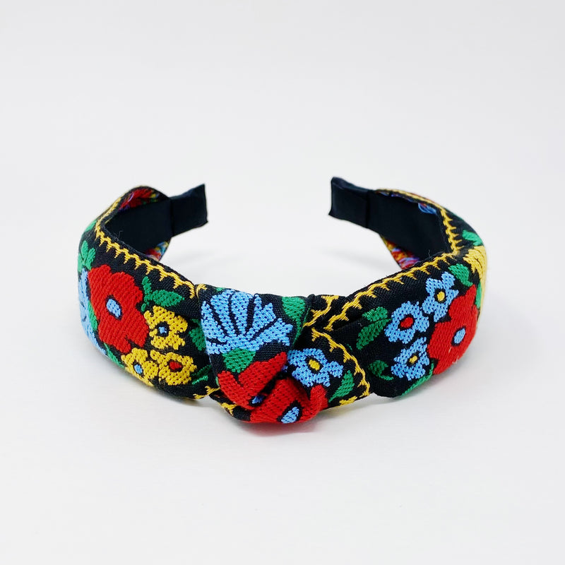 French Floral Embroidered Headband