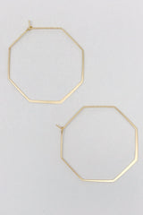 Octagon gold hoop earrings from online Jewelry Boutique Ellison + Young