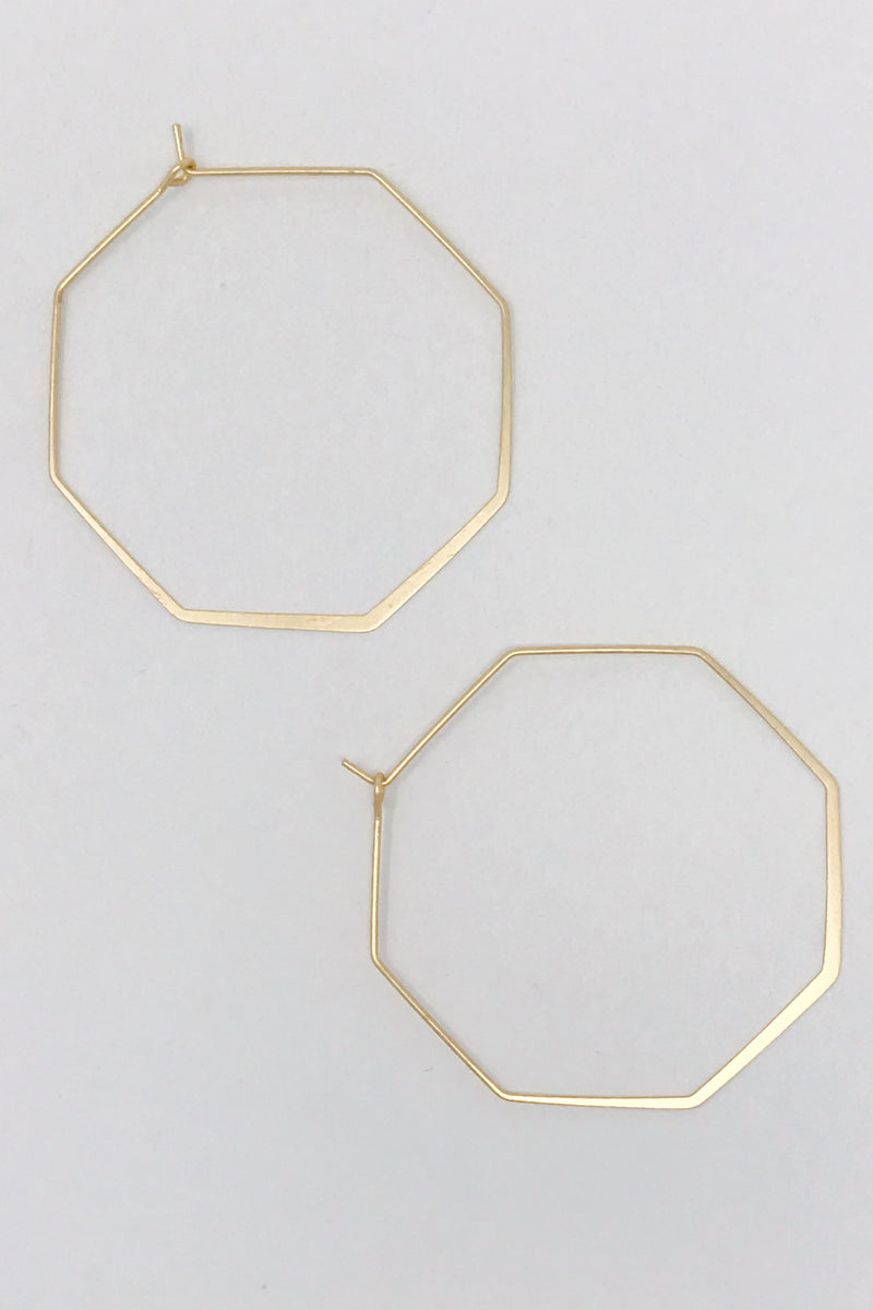 Octagon gold hoop earrings from online Jewelry Boutique Ellison + Young