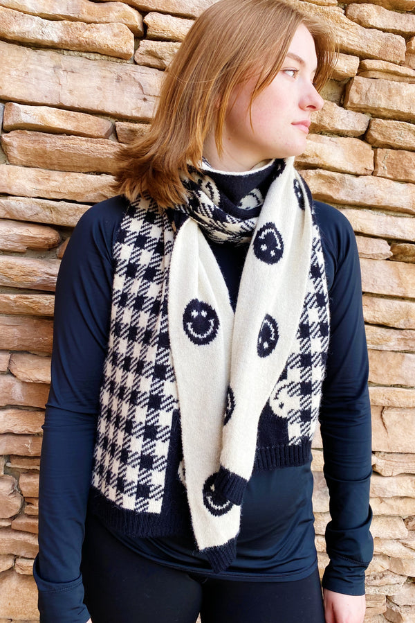 Checked On Happiness Cozy Scarf