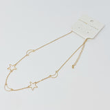 Moon And Star Necklace, Gold