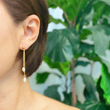 Boucles d'oreilles pendantes en perles d'eau douce