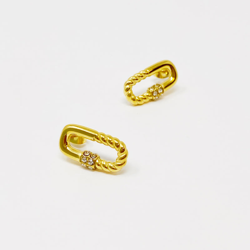 Cabled Link Stud Earrings