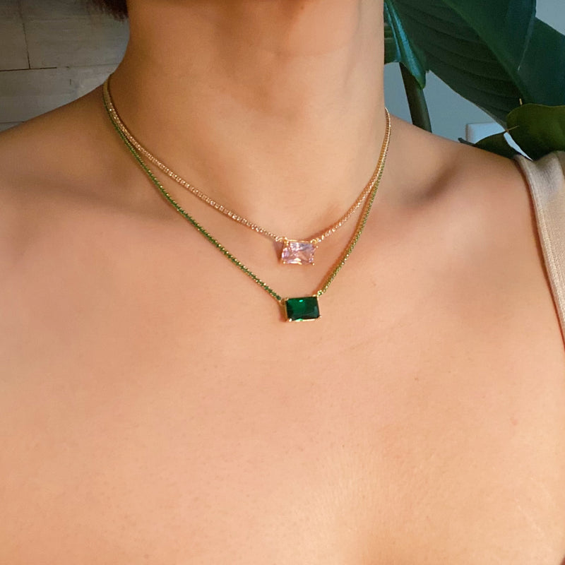 Collier Tennis Pendentif Précieux