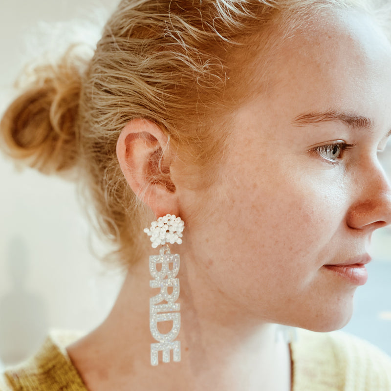 Bride Babe Cutout Acrylic Earrings