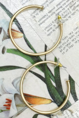 matte gold hoop earrings from online Jewelry Boutique Ellison + Young