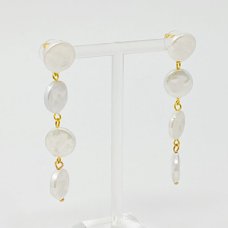 Boucles d'oreilles pendantes en perles de coquillage In Napoli