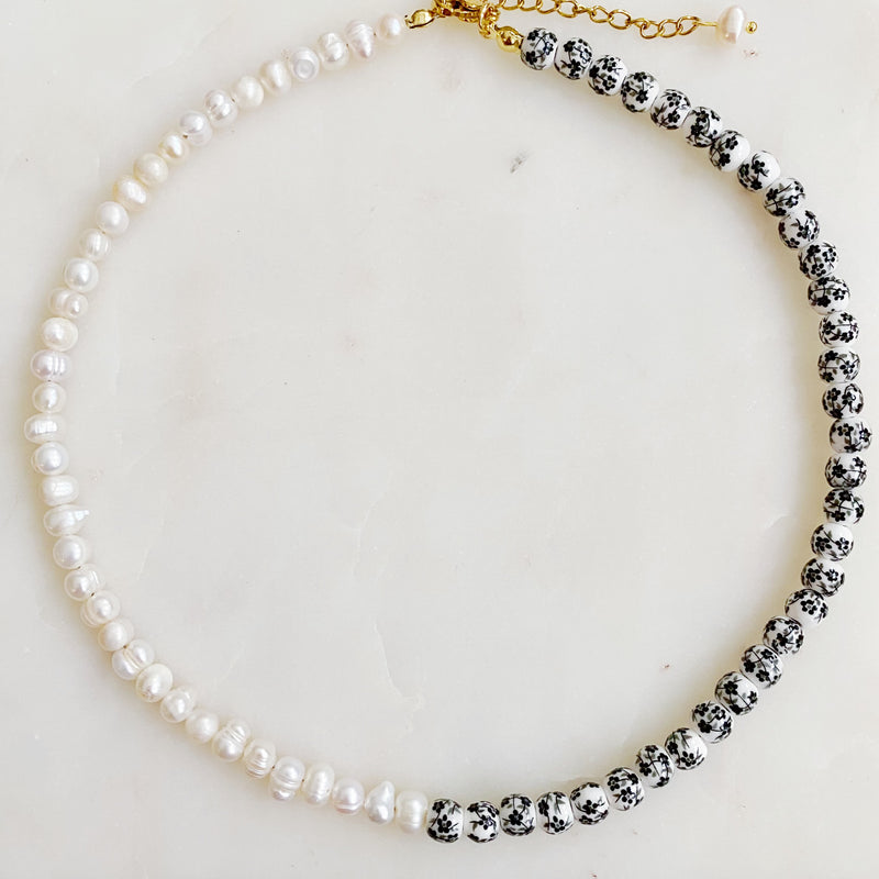 So Fresh Pearl And Porcelain Choker Necklace