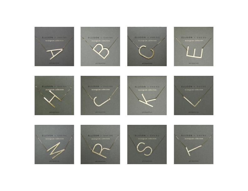 Gold initial necklace for women, Letter necklace, initial pendant, personalized necklaces from Online Jewelry Boutique Ellison + Young
