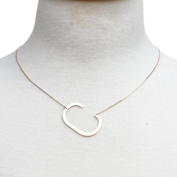 Gold initial necklace for women, Letter C necklace, initial pendant, personalized necklaces from Online Jewelry Boutique Ellison + Young